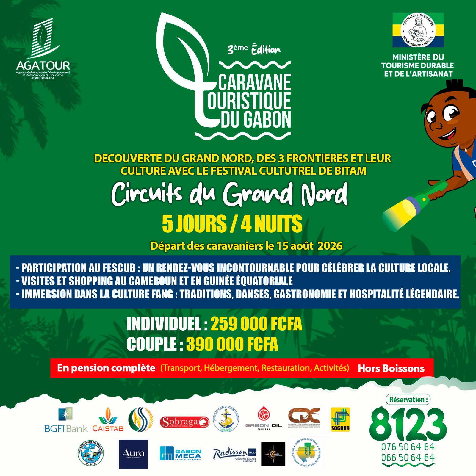 Caravane Touristique du Gabon –  Circuits du Grand Nord_RéservatIon jusqu’au 01 septembre 2026