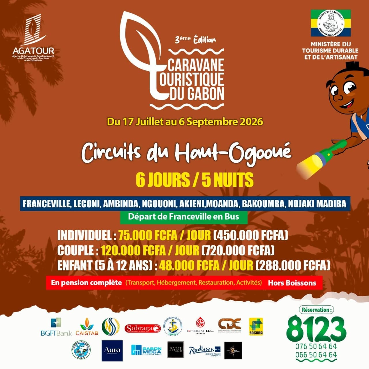 CARAVANE TOURISTIQUE DU GABON – Circuits du Haut-Ogooué_Réservation jusqu’au 06 septembre 2026