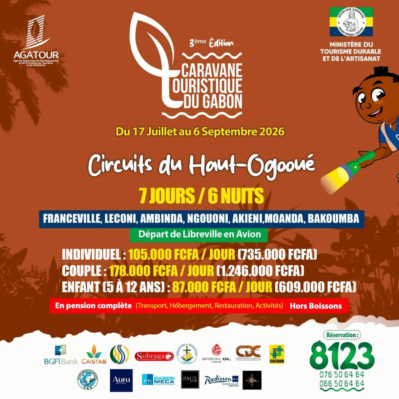 CARAVANE TOURISTIQUE DU GABON – Circuits du Haut-Ogooué_Réservation jusqu’au 06 septembre 2026